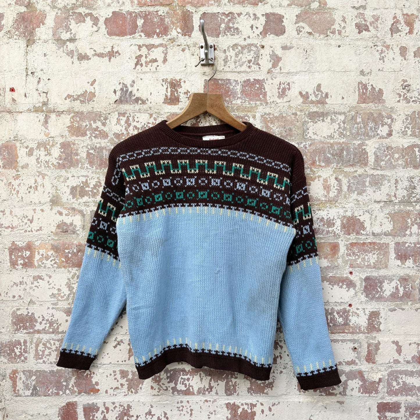 1950s British Wool Knitted Fairisle Jumper