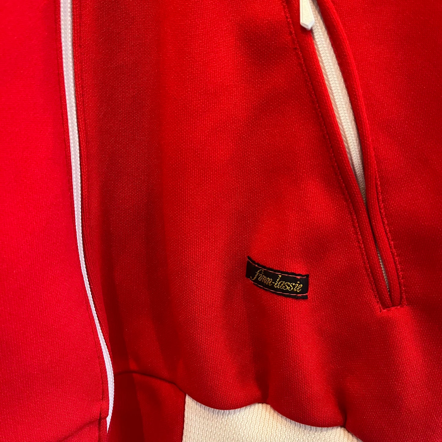 1980s White and Red Track Top