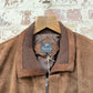 1970s Suede Leather Tootal Cardigan Jumper