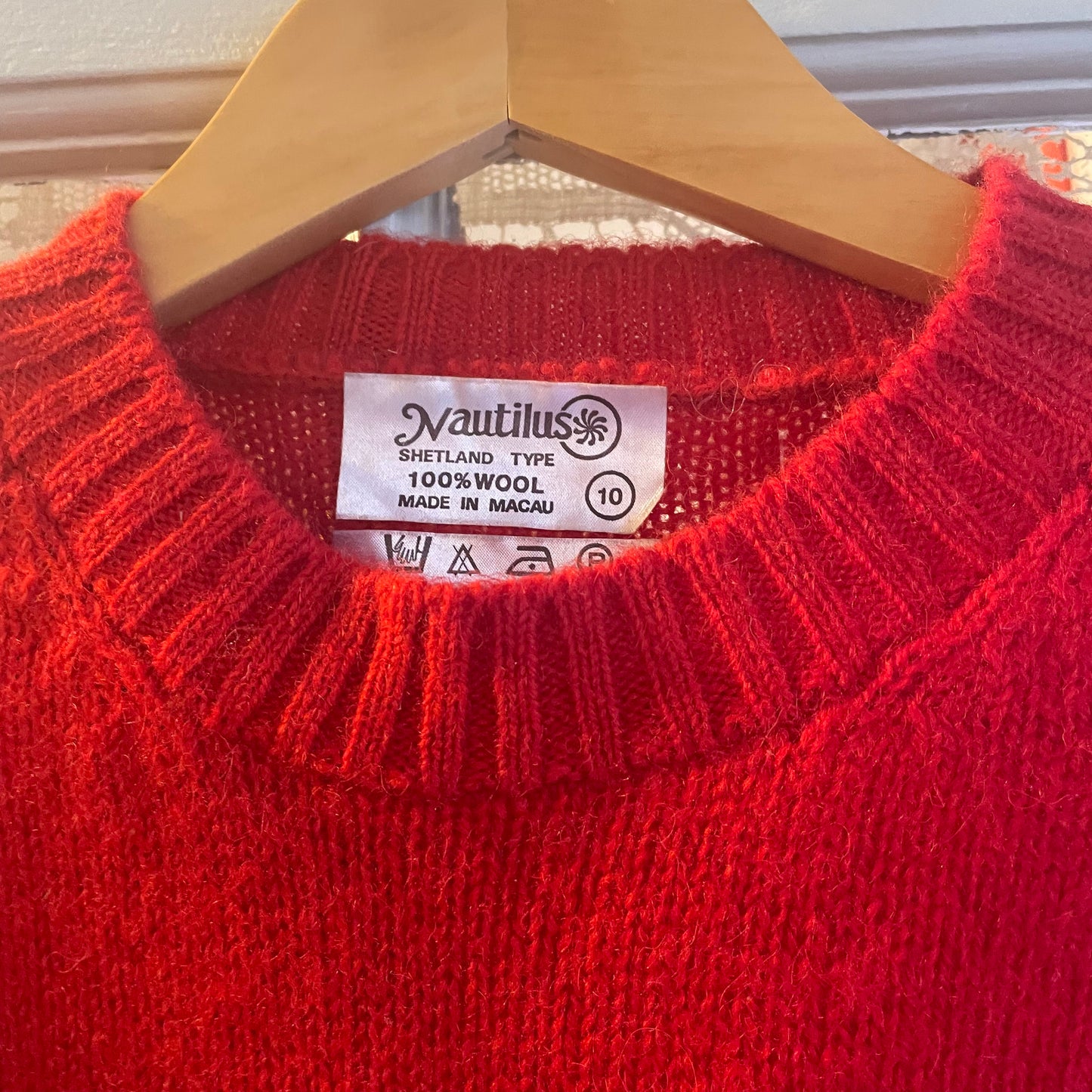 1980s Red Wool Knitted Jumper