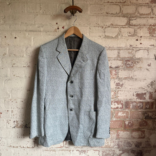 1970s Grey Italian Patterned Suit Blazer jacket