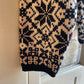 1970s Navy Patterned Knitted Jumper