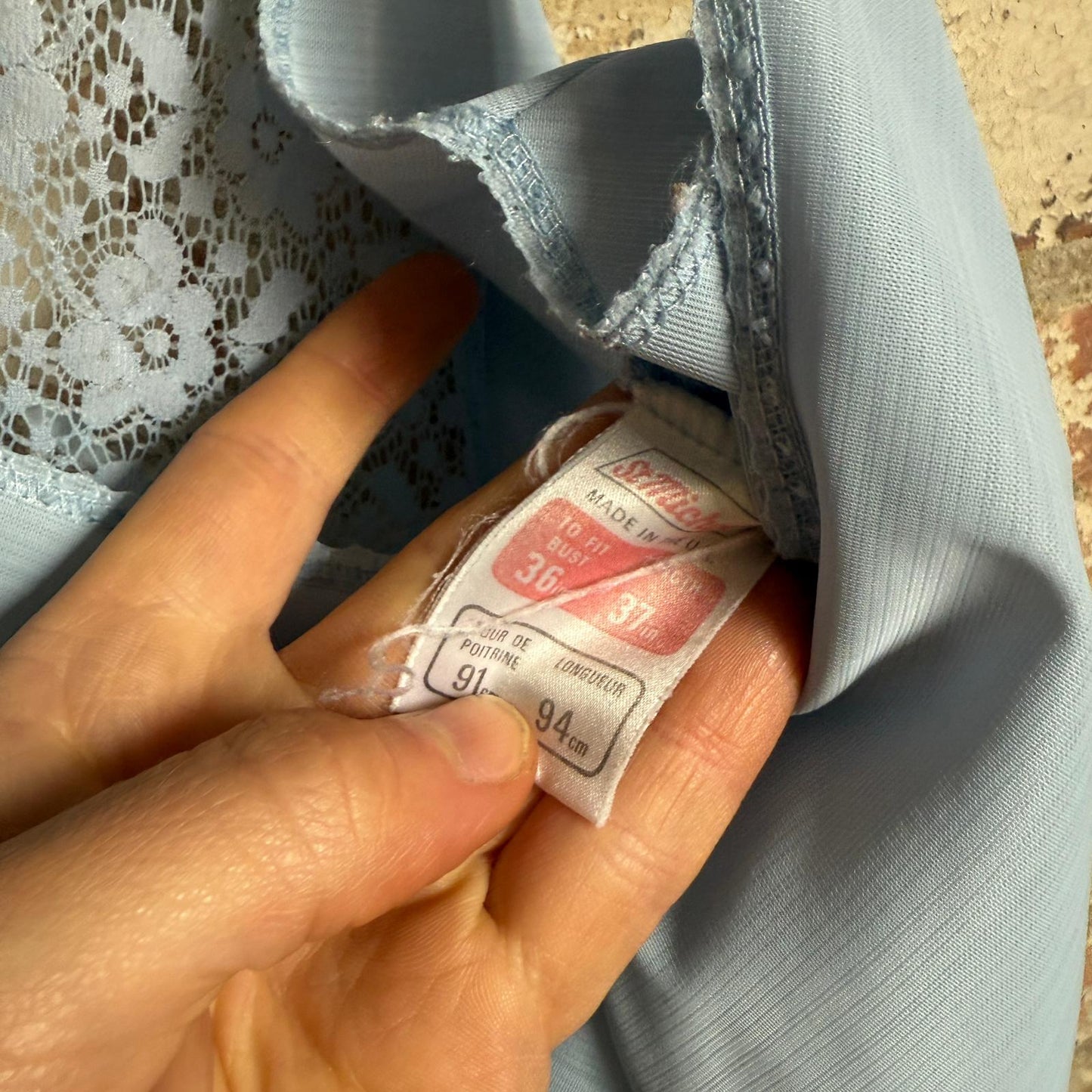 1970s Blue St Michaels Nightie Slip Dress