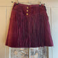 1970s Maroon Red Suede Tassel Skirt