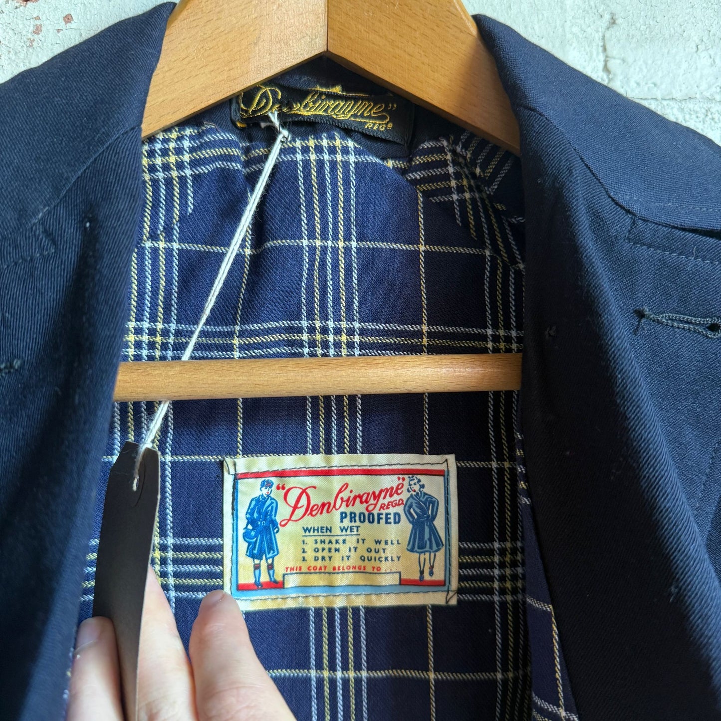 1940s Navy Gaberdine Rain Mac Jacket Coat