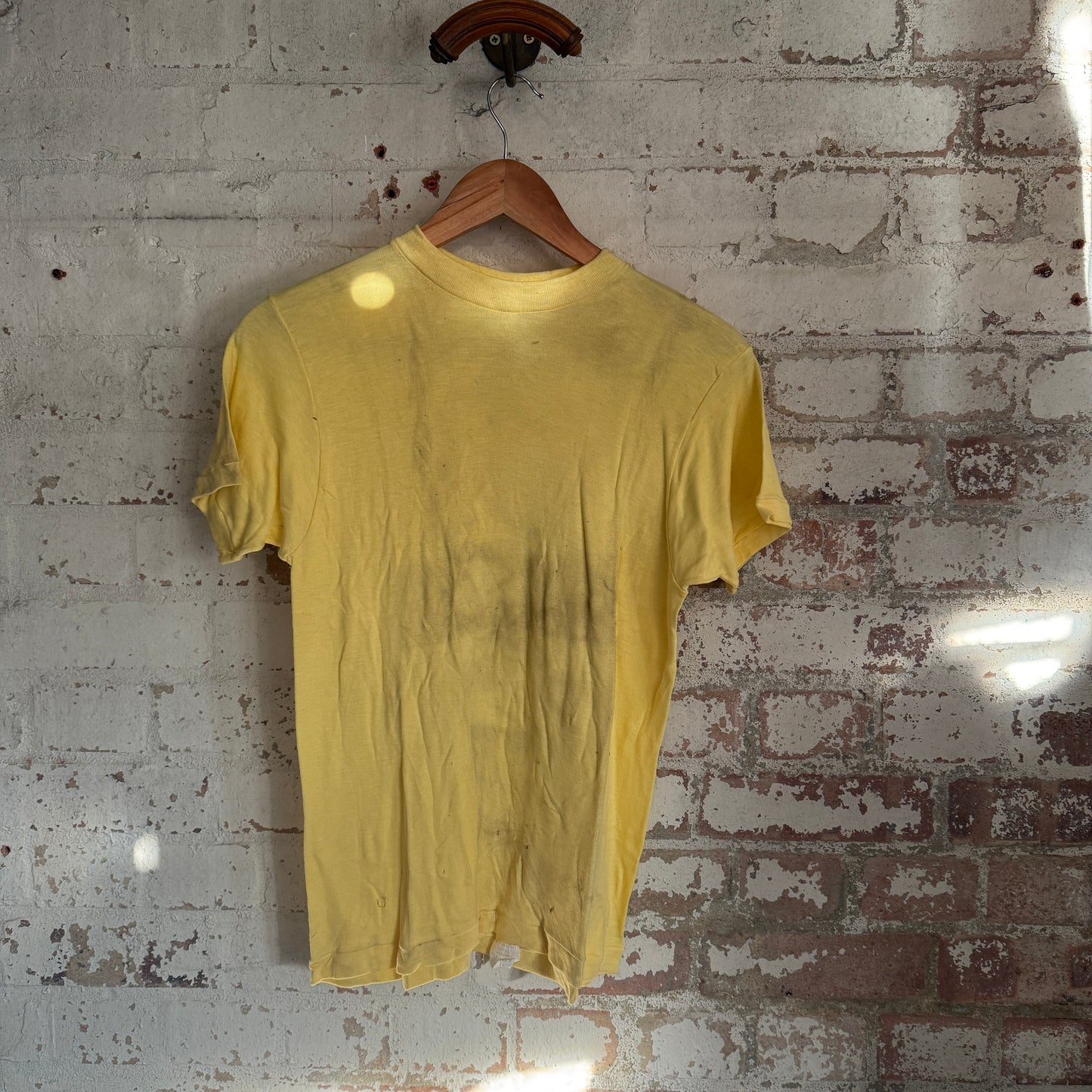 1960s Yellow British Blank Cotton T-Shirt
