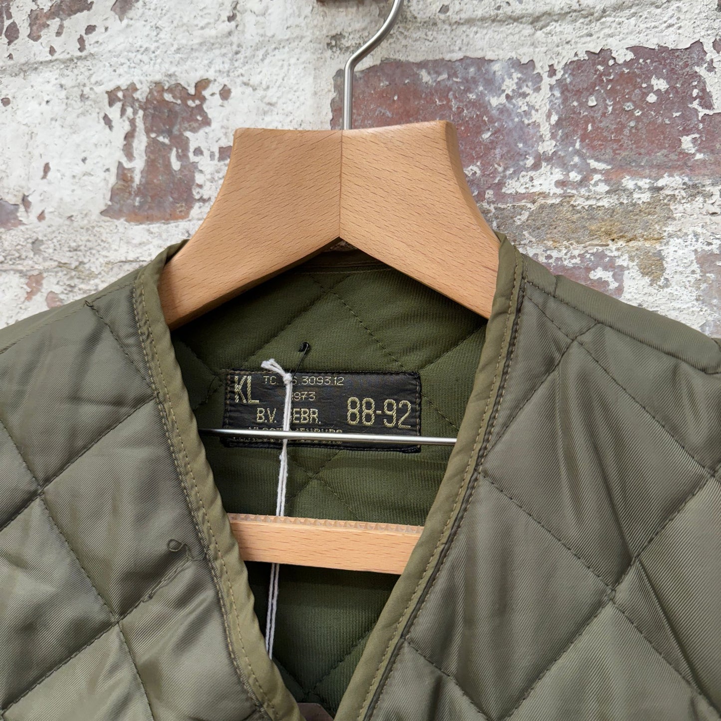 1970s Green Military Padded Puffer Gilet Jacket