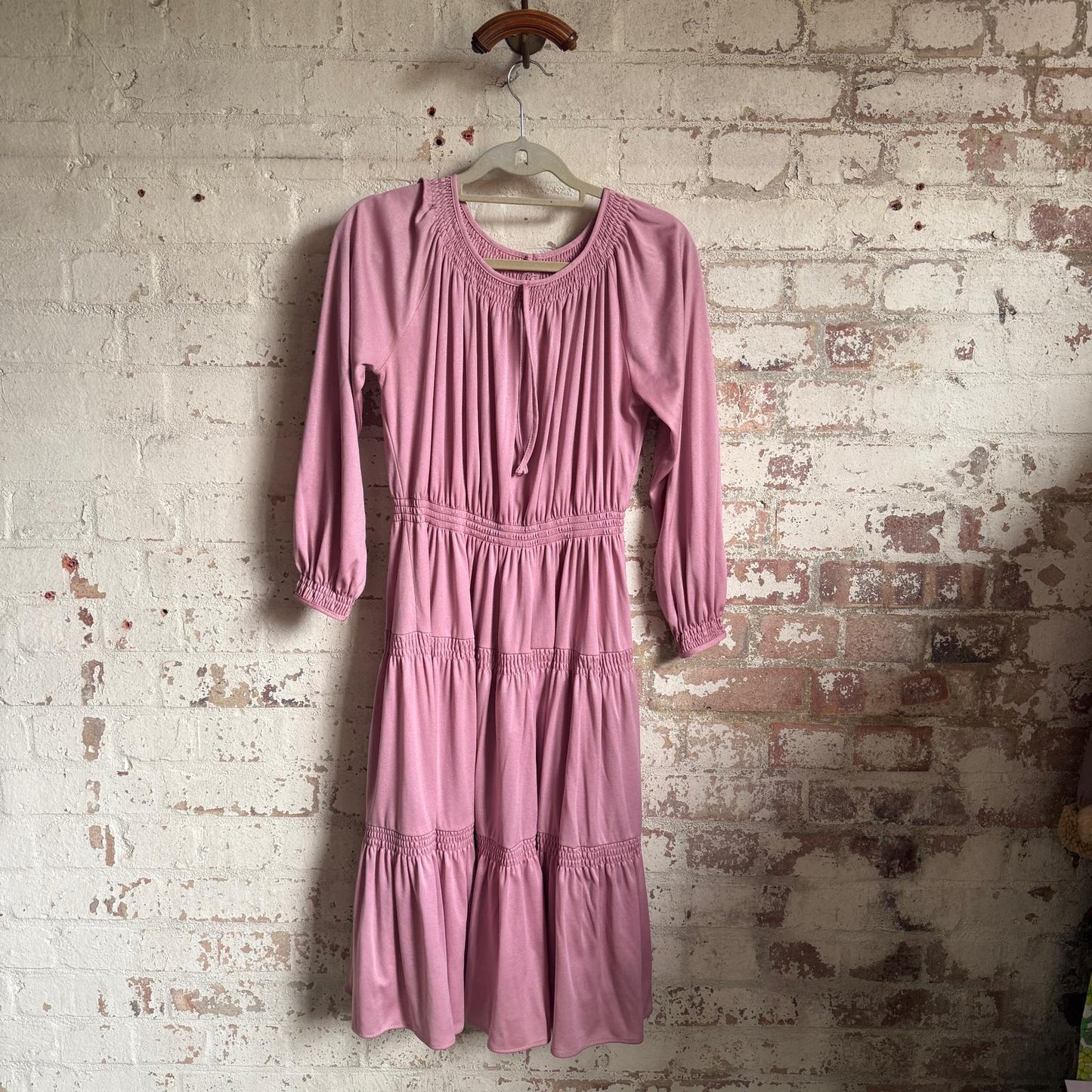 1970s Pink Layered Gypsy Dress