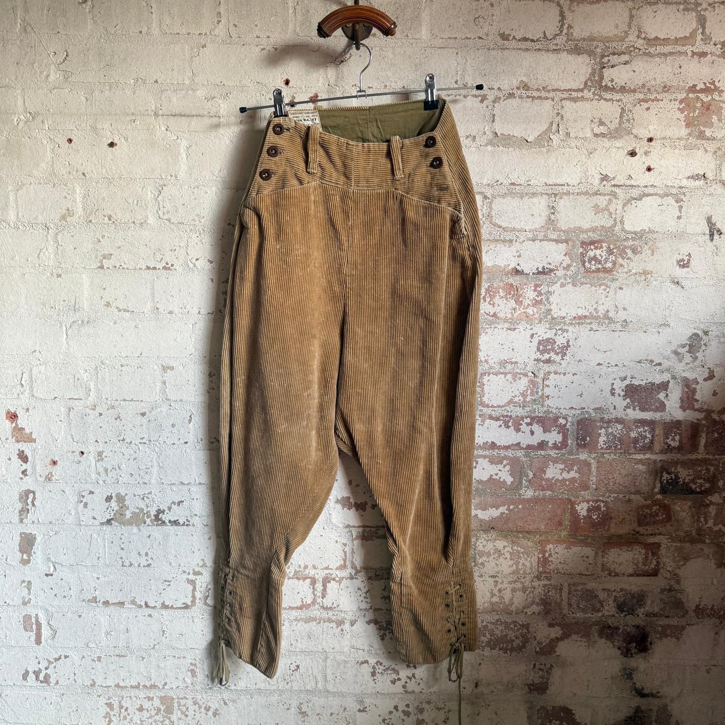 1940s WW2 Beige Corduroy Land Army Trousers
