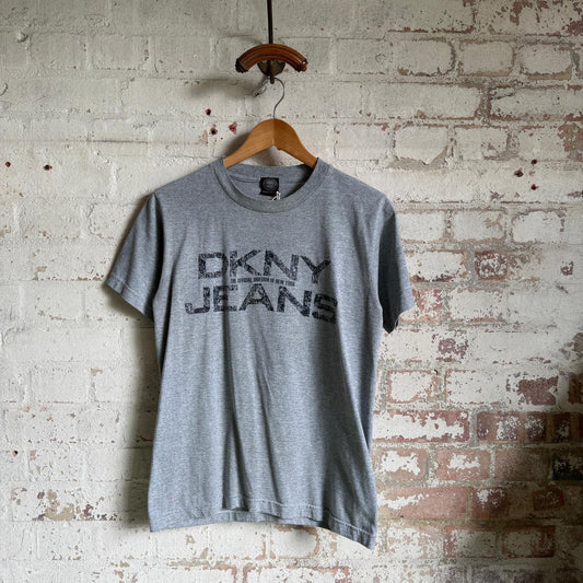 1990s Grey Graphic DKNY T-Shirt