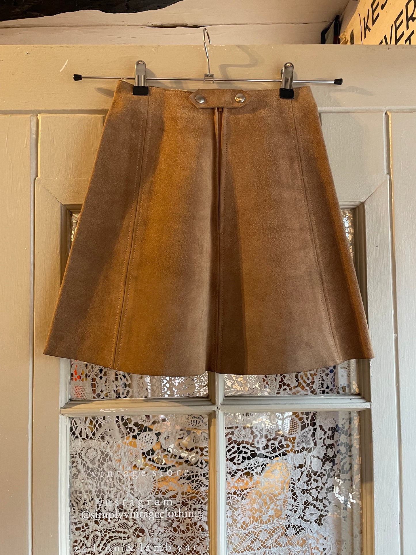 1960s Tan Suede Mini Skirt
