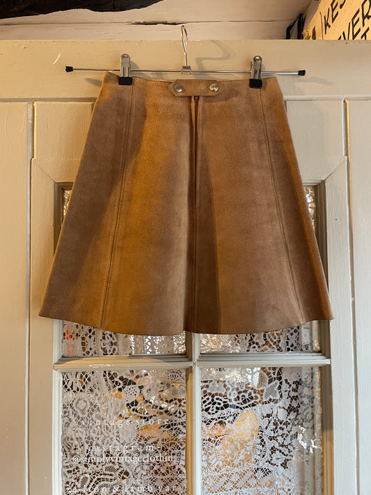 1960s Tan Suede Mini Skirt