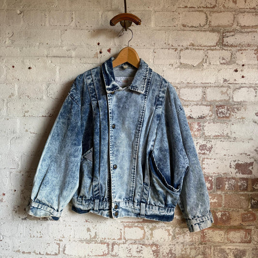 1980s Acid Wash Denim Jacket Coat