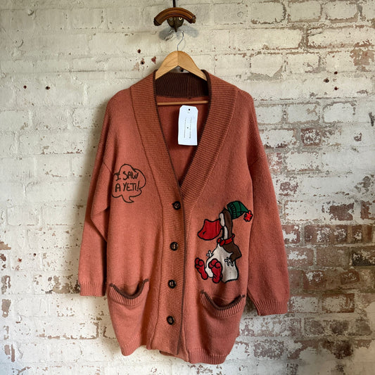 1980s JC Decastlebajac Iceberg Knitted Cartoon Cardigan Jumper