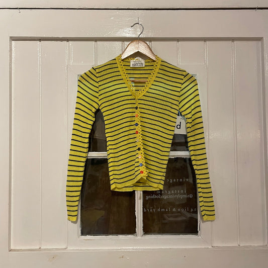 1970s Yellow Stripe Knitted Top