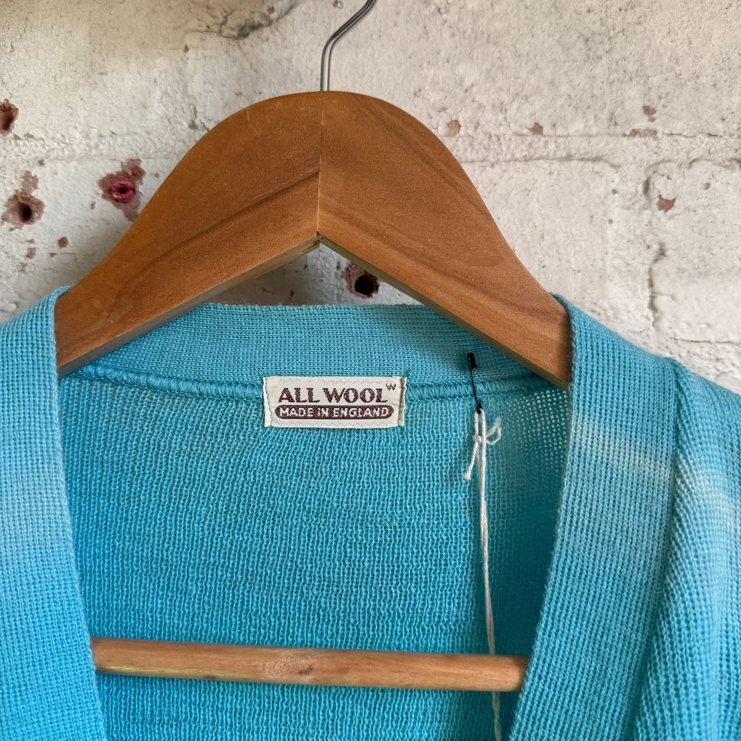 1960s Baby Blue Wool Knitted Cardigan Jumper