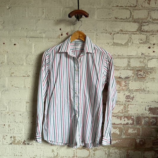 1980s British Striped Button Shirt
