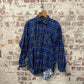 1970s Blue Checkered British Button Up Shirt