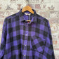 1980s Purple Checkered Western Shirt