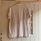 1970s Cream Linen Buttoned Shirt Blouse