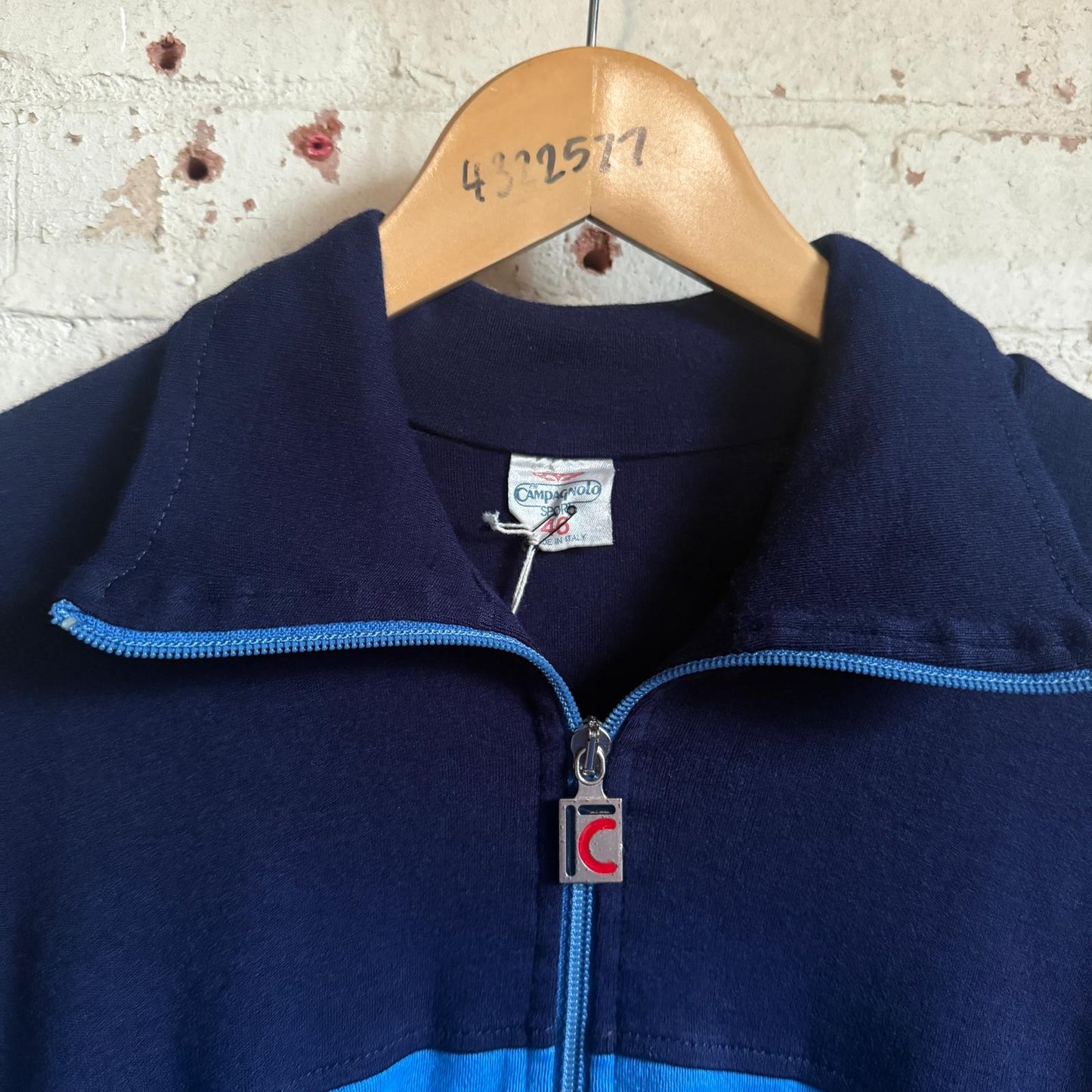 1980s Navy and Blue Zip Up Track Top