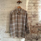 1990s Brown Linen St Michaels Checkered Shirt