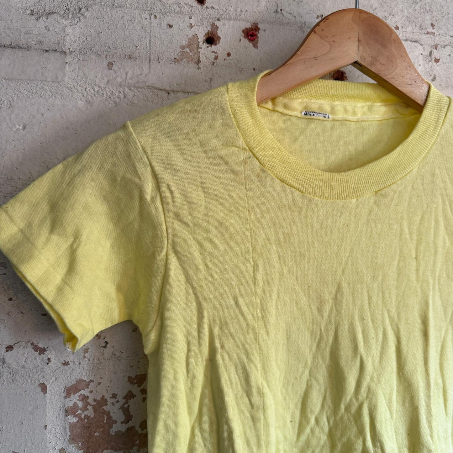 1970s Yellow Blank Cotton T-shirt