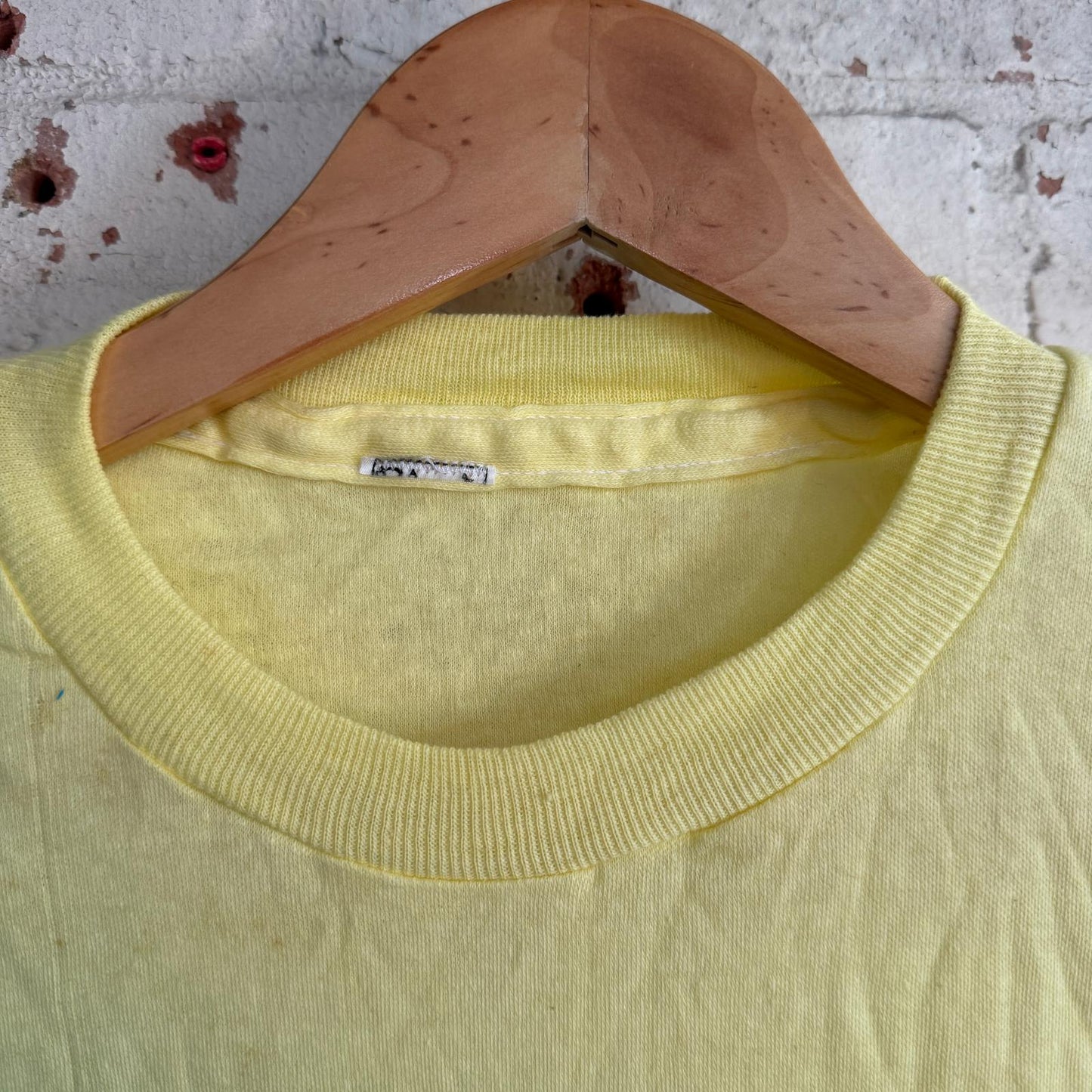 1970s Yellow Blank Cotton T-shirt