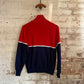 1980s Red and Navy Track Top Zip Up