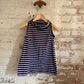 1970s Navy StripeD Roll Neck Sleeveless Vest Top