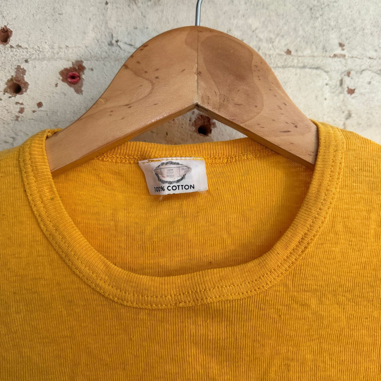 1970s Mustard Cotton Blank T-shirt