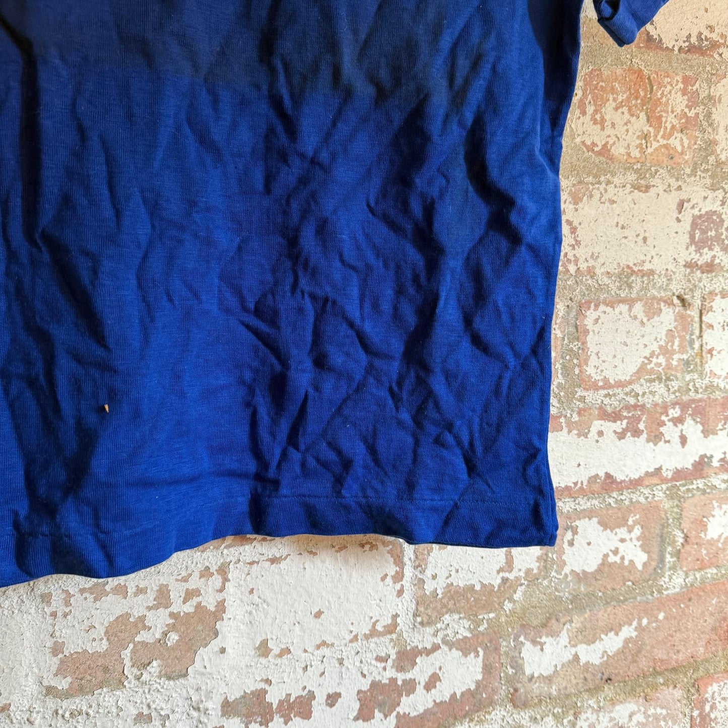 1960s Navy Blue Bow Tie Cotton rayon T-Shirt Top