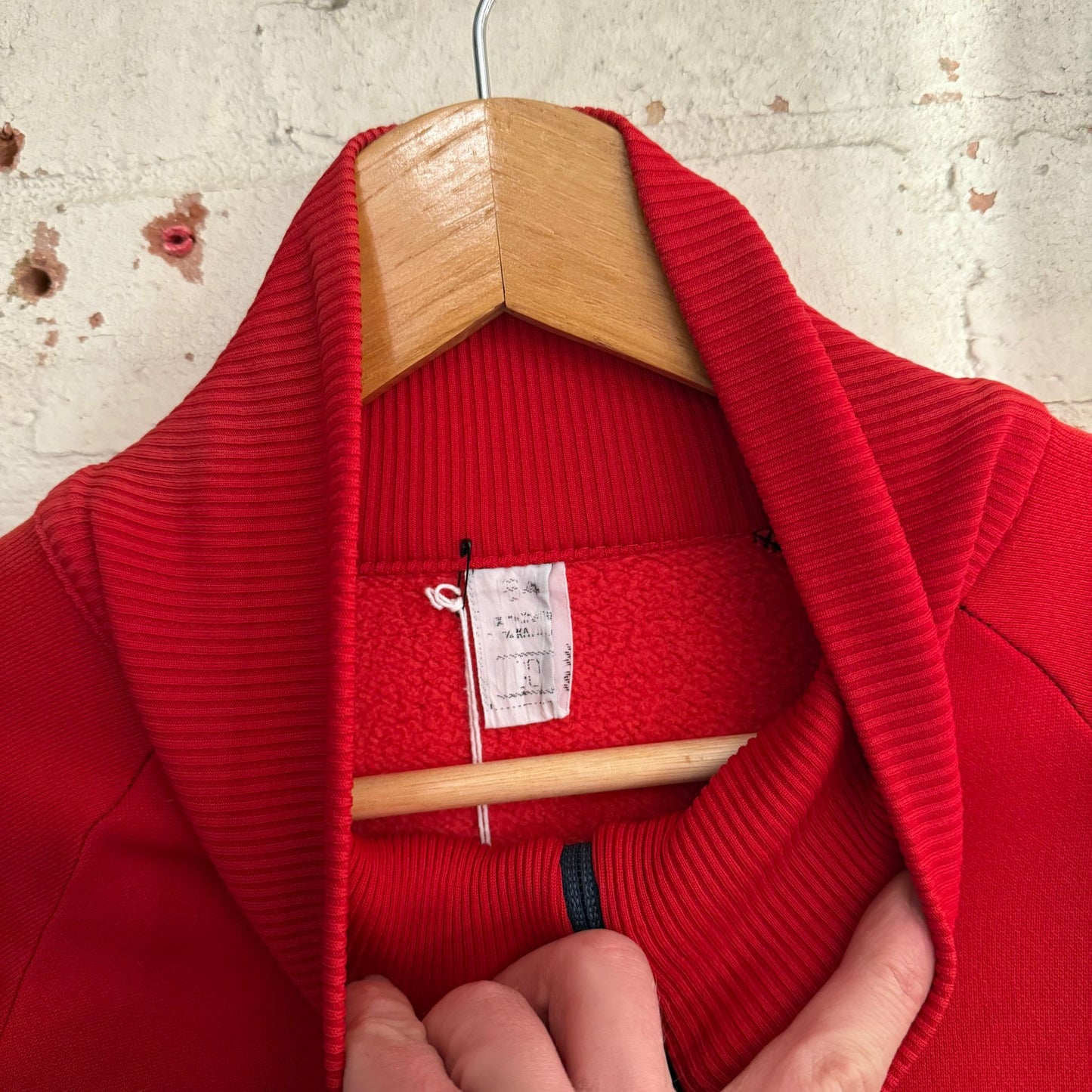 1980s Red and Navy Track Top Zip Up