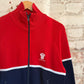 1980s Red and Navy Track Top Zip Up