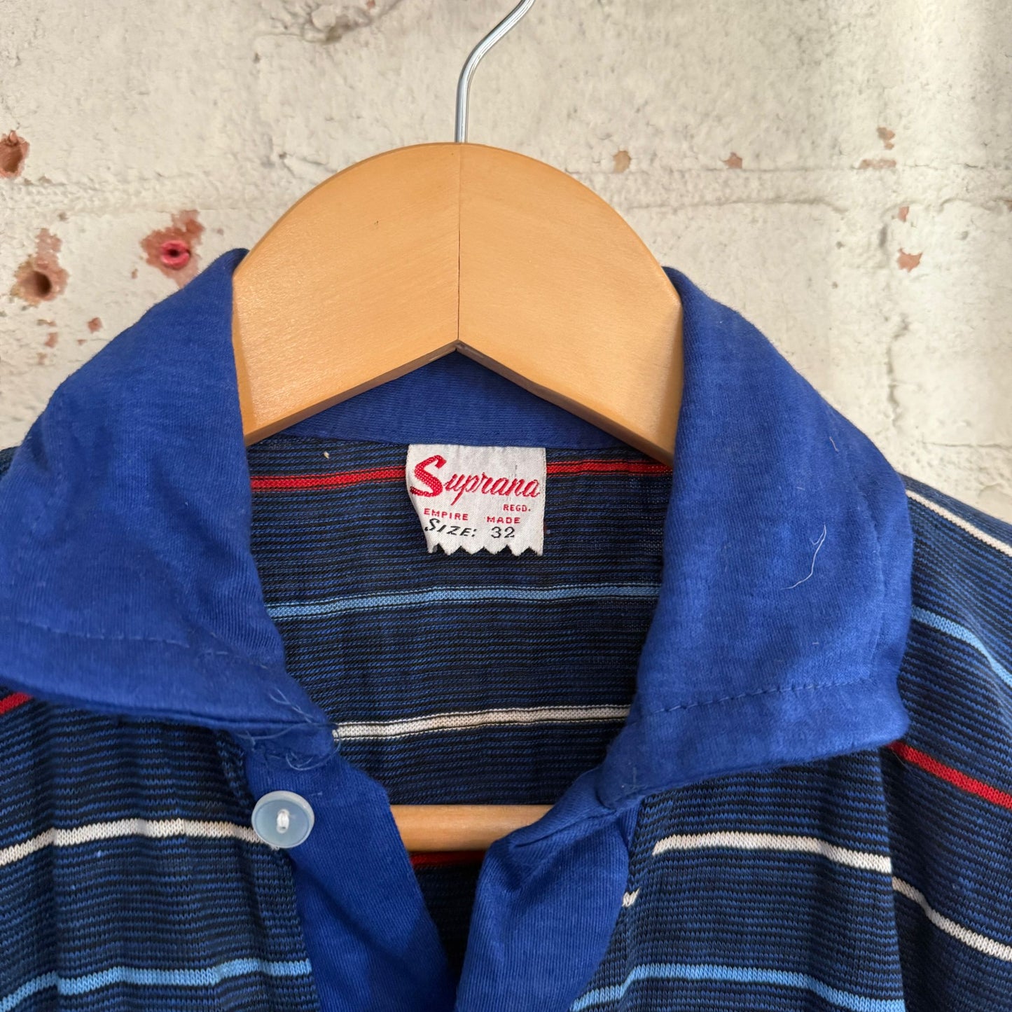 1970s Navy British Striped Polo Shirt