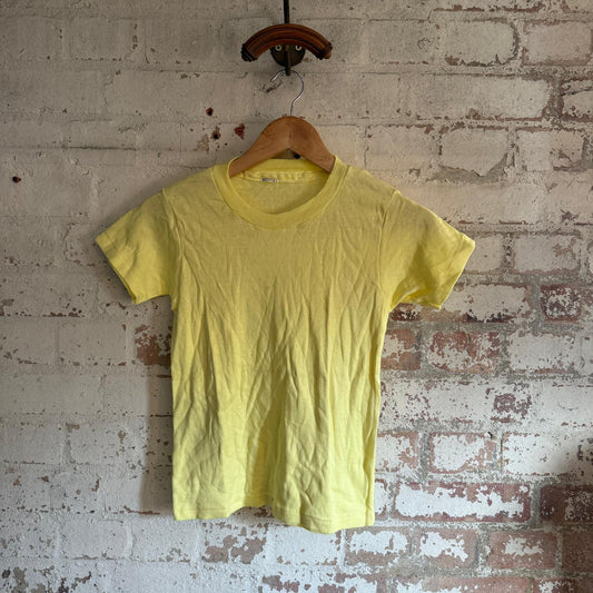 1970s Yellow Blank Cotton T-shirt