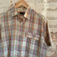 1970s Beige French Checked Shirt