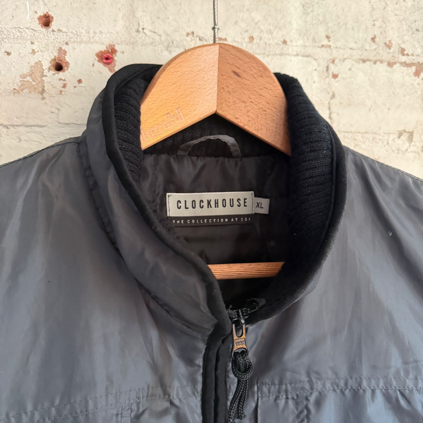 1980s Grey Clockhouse Padded Tactical Gilet Jacket