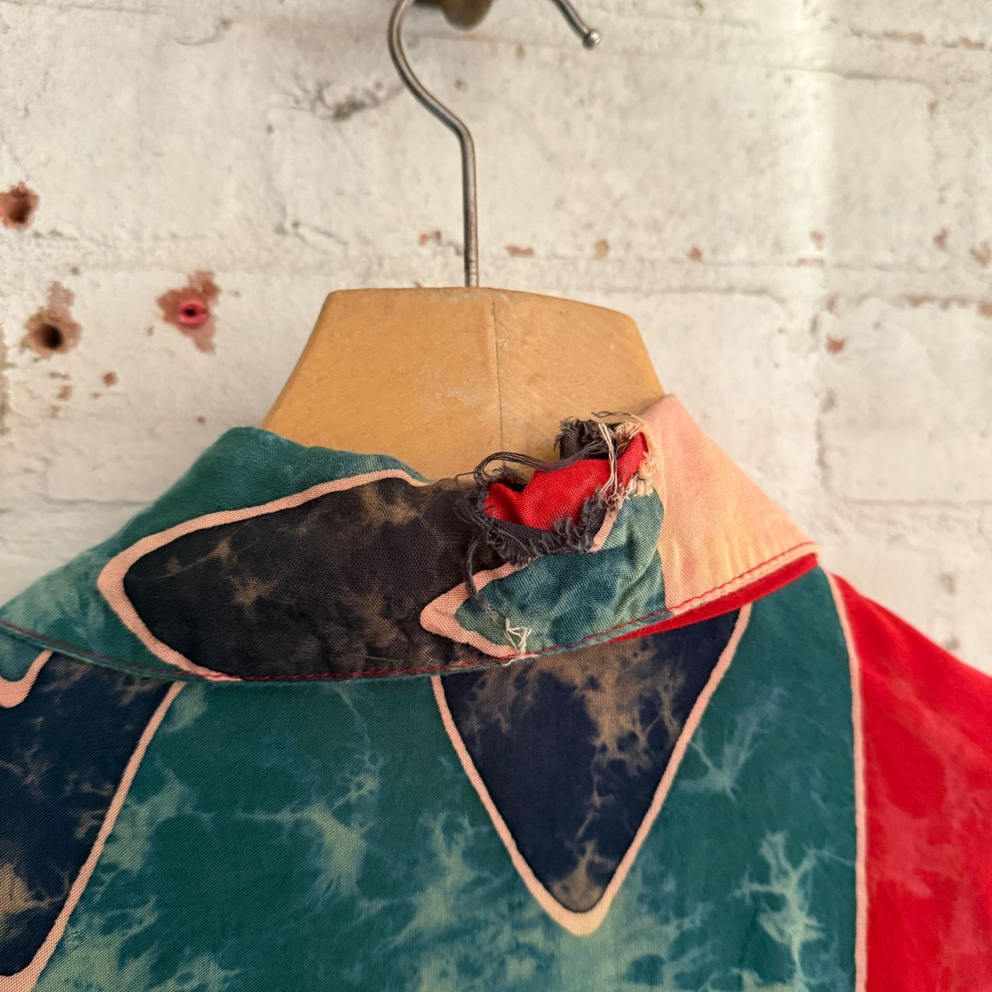 1980s Rayon Multicoloured Patterned Unusual Shirt