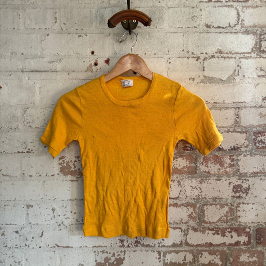 1970s Mustard Cotton Blank T-shirt