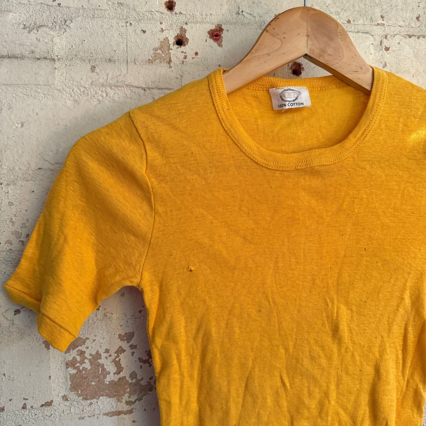 1970s Mustard Cotton Blank T-shirt