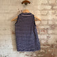 1970s Navy StripeD Roll Neck Sleeveless Vest Top