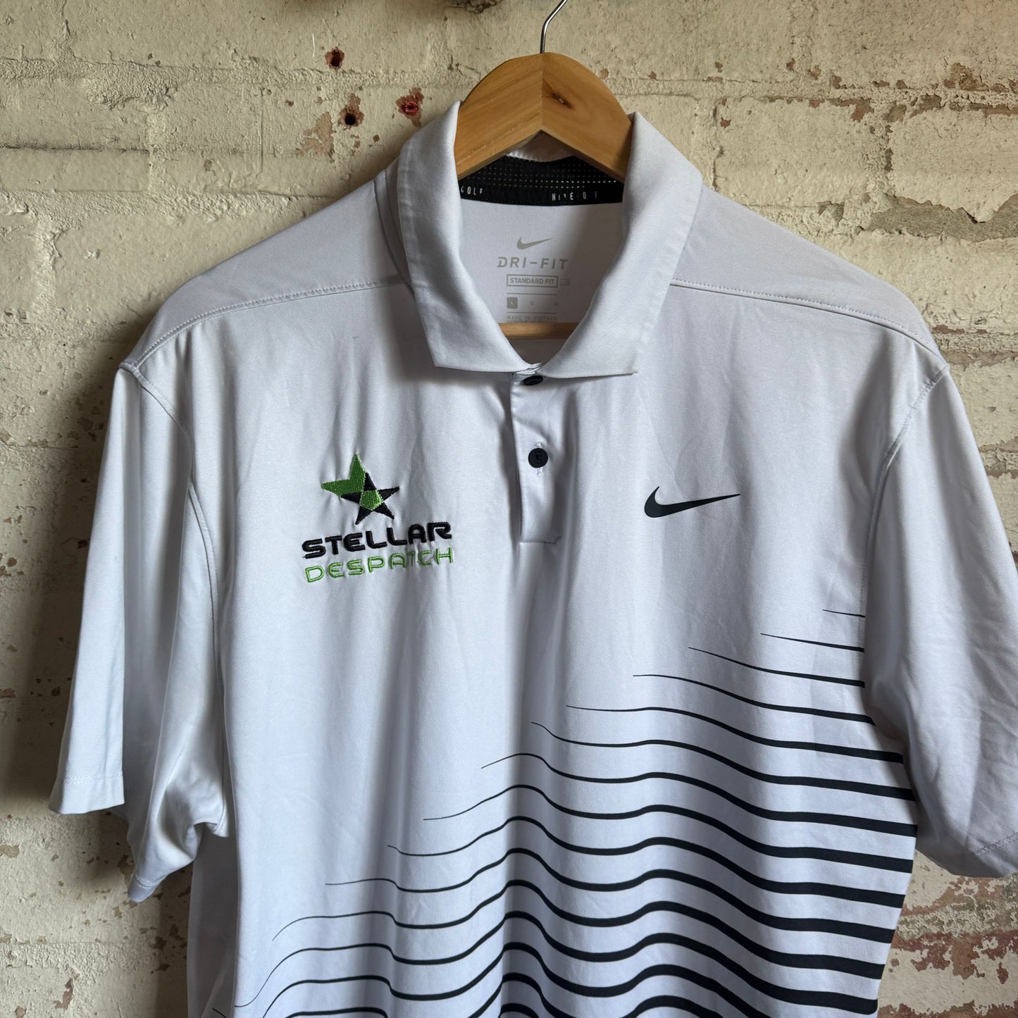 White Nike Golf Stripe Polo Shirt