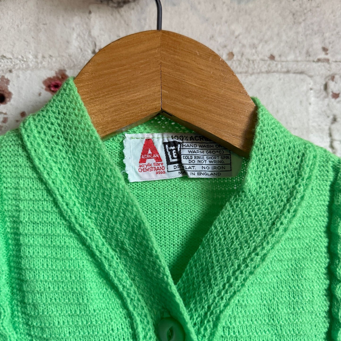 1960s Green Knitted Button Cardigan Jumper
