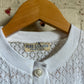 1960s White Knitted Patterned Sleeveless Top