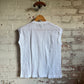 1960s White Knitted Patterned Sleeveless Top