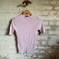 1970s Pink Knitted British T-Shirt Top Jumper