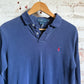 1990s Navy Ralph Lauren Long Sleeve Polo Shirt