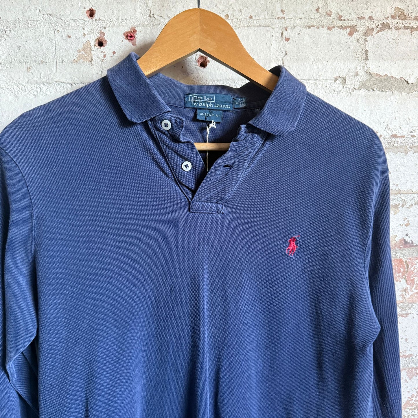1990s Navy Ralph Lauren Long Sleeve Polo Shirt