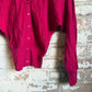 1960s Burgundy Knitted Unusual Button Cardigan Jumper